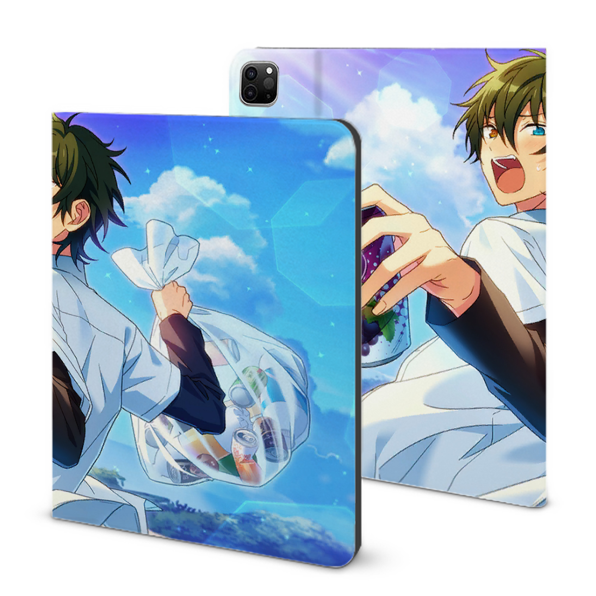 （画像用） あんさんぶるスターズ! Ensemble Stars IPad ケース ブック型 PUレザー TPU 耐衝撃 軽量 薄型 ペン収納なし 全面保護 IPad 各モデル対応